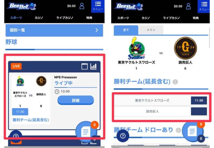 beebetのプロモーションコードの使い方手順２