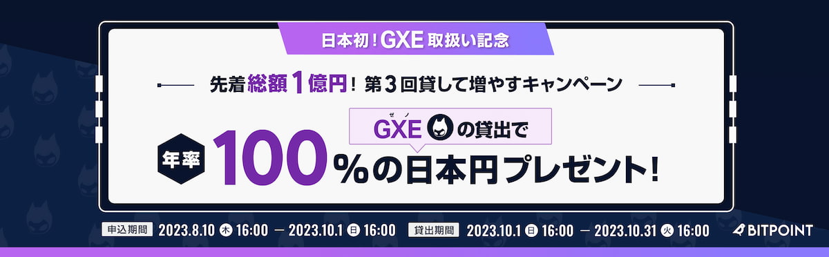 ビットポイントGXE貸して増やすキャンペーン画像